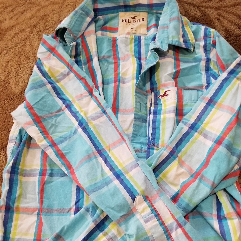 Hollister Mens  plaid shirt